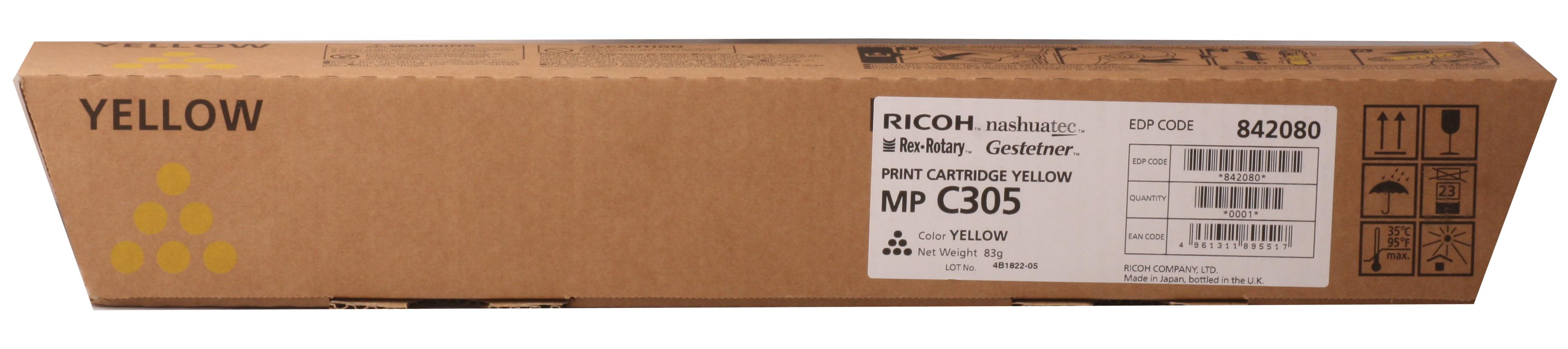 Ricoh Mp C305 Yellow Sarı Orjinal Fotokopi Toneri Mp C305Sp-305Spf 4. ...