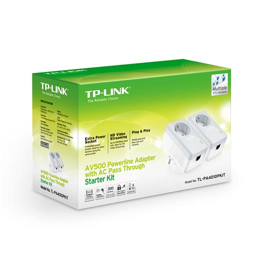 Tp-Link Tl-Pa4010Pkıt 600 Mbps Priz Soketli Powerline Adaptör(Oem Ap Tl-Pa4010Pkıt)