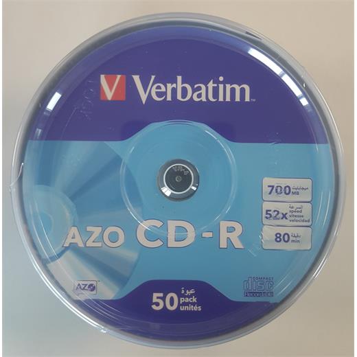 Verbatim Cd-R 50Li Azo 700Mb 52X 80Min (069726-02)(Cdr 50Li Vrb Azo)