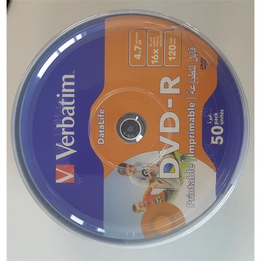 Verbatim Dvd-R 50Li Printable Datalife 4,7Gb 16X 120Min (069725-02)(Dvd-R 50Li Vrb Dl Prt)