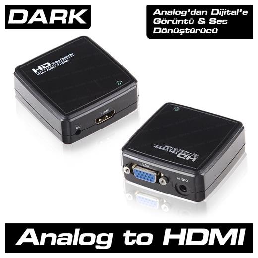 Dark Vga To Hdmı Aktif Dönüştürücü(Kablo Ç Dk-Hd-Avgaxhdmı)