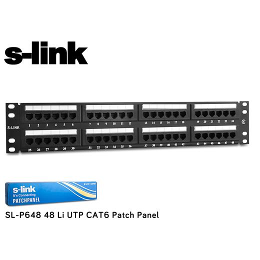 S-Link  Sl-P648 48 Port Cat6 Utp Patch Panel(Oem Panel S-Link Sl-P648)