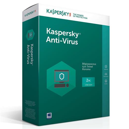 Kaspersky Antıvırus Türkçe 2 Kullanıcı 1 Yıl Box(Oem Soft Kas 2 2018)