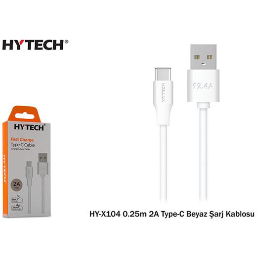 Hytech Hy-X104 0.25M 2A Type-C Beyaz Şarj Kablosu(Tel Kş Hytech Hy-X104)