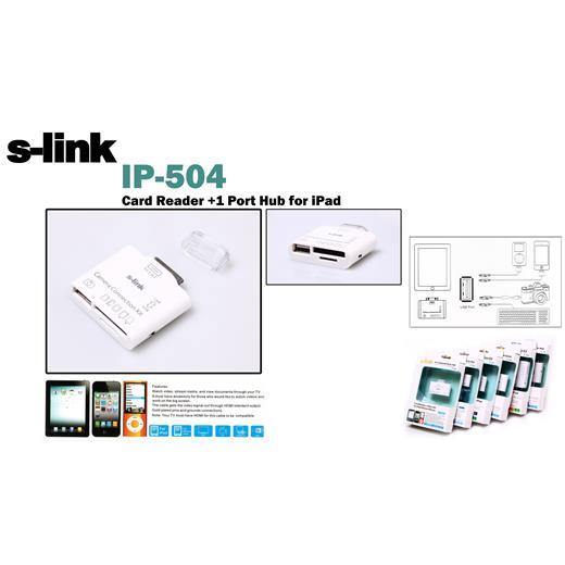 S-Link Ip-504 Ipad 5İn1 Kart Okuyucu(Tel Kş S-Link Ip-504)