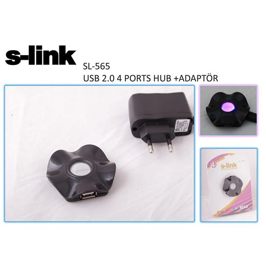 S-Link Sl-565 4 Port 2.0 Adaptörlü Usb Çoklayıcı(Usb Hub S-Link Slx-565)