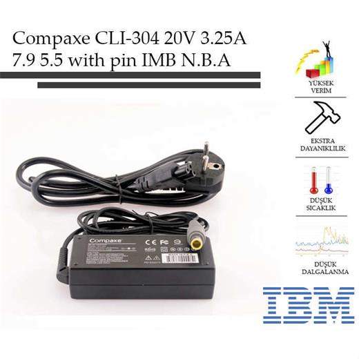 Compaxe Clı-304 Ibm- 20V-3.25A 7.9-5.5-With Pin Notebook Adaptör (Adp Compaxe Clı-304)