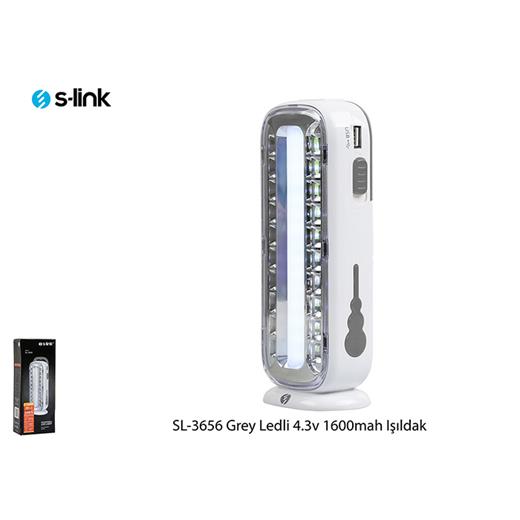 S-Link Sl-3656 Grey 4.3V 1600Mah (Tüp İçi 15 Smd) 20 Smd Ledli Işıldak(Işıldak S-Lınk Sl-3656 G)