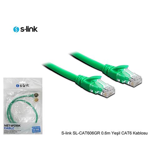 S-Link Sl-Cat606Gr 0.6M Yeşil Cat6 Kablosu(Kablo Cat6 Sl-Cat606Gr)