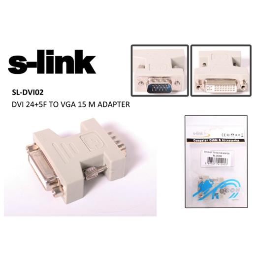 S-Link Sl-Dvı02 Dvı 24+5 Dişi To Vga Erkek Dönüştürücü(Kablo Ç S-Link Sl-Dvı02)