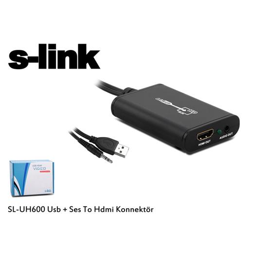 S-Link Sl-Uh600 Usb + Ses To Hdmı Çevirici (Kablo Ç S-Link Sl-Uh600)