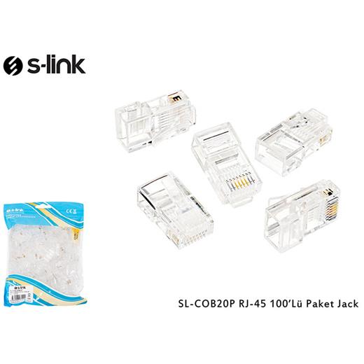 S-Link Sl-Cob20P Rj-45 100 Lü Paket Jack Utp (Yeni Nesil)(Kablo Kon Cat6 Cob20)