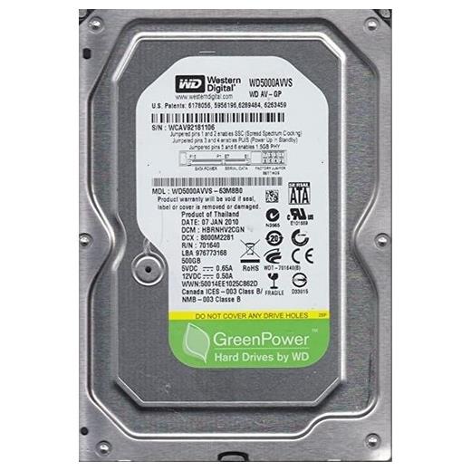 Wd 500Gb 7200Rpm 32Mb 3.5 Sabit Disk (Wd5000Avvs-63 M8B0)(Oem Hdd 500Gb Wd5000Avvs)