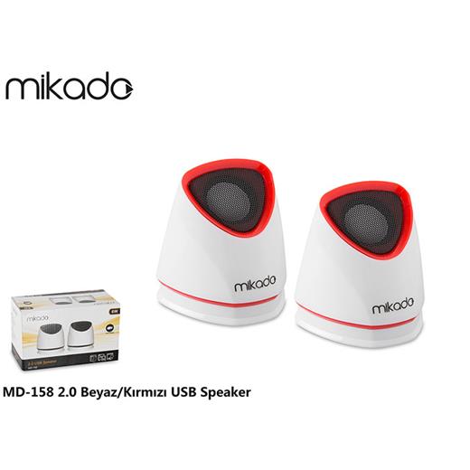 Mikado Md-158 2.0 Beyaz- Kırmızı Usb Speaker(Spk Mikado Md-158 Bk)
