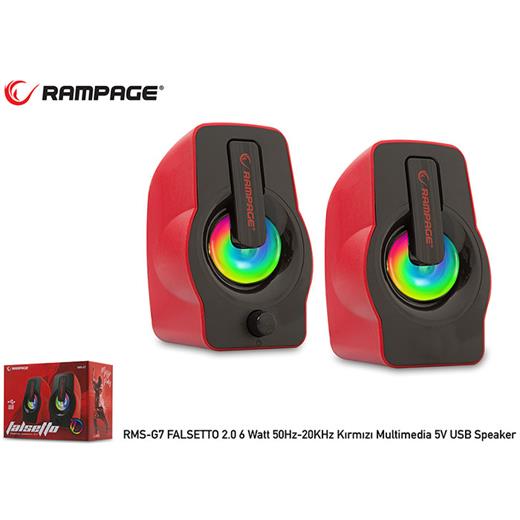Rampage Rms-G7 Falsetto 2.0 6 Watt Kırmızı 5V Usb(Spk Rampage Rms-G7 K)
