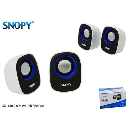 Snopy Sn-120 Beyaz Mavi Usb Speaker(Spk Snopy Sn-120 B-M)