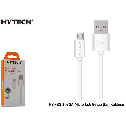 Hytech Hy-X83 1M 2A Micro Usb Beyaz Şarj Kablosu(Tel Kş Hy-X83 Beyaz)