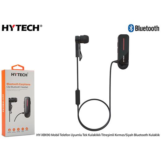 Hytech Hy-Xbk90 Mobil Telefon Uyumlu Tek Kulaklık(005.Hy-Xbk90 Kırmı-Siyah)
