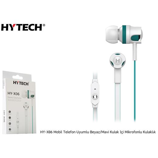 Hytech Hy-X06 Mobil Telefon Uyumlu Beyaz-Mavi Kulaklık(005.Hytech Hy-X06 B-M)