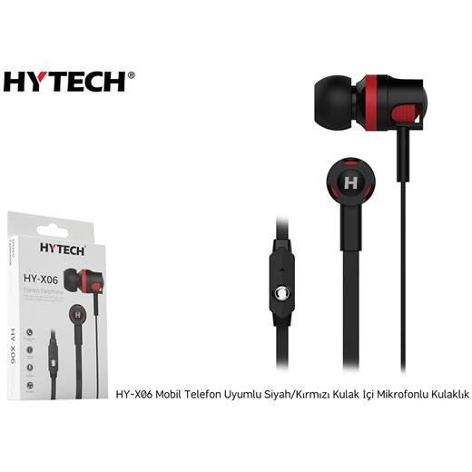 Hytech Hy-X06 Mobil Telefon Uyumlu Siyah-Kırmızı Kulaklık(005.Hytech Hy-X06 S-K)