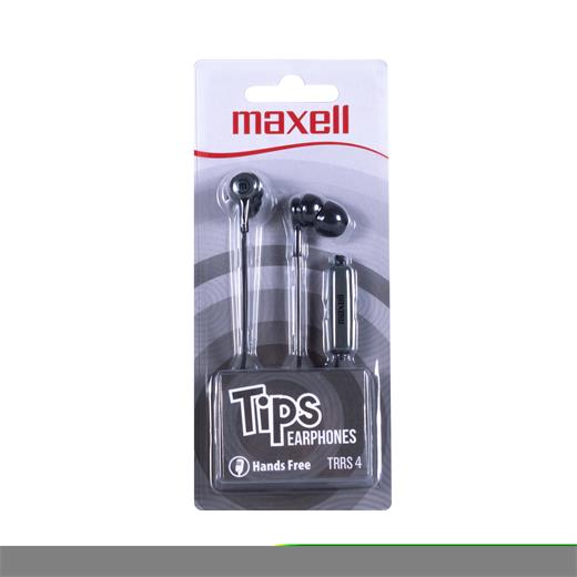 Maxell In-Tips Earphones Siyah Kulakiçi Mikrofonlu Kulaklık Tek Jaklı(005.Maxell 304010)