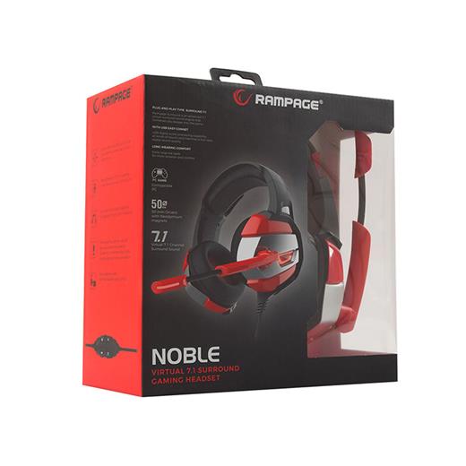 Rampage Rm-K5 Noble Siyah Kırmızı 7.1 Surround Sound System Usb Mikrofonlu Oyuncu Kulaklığı (005.Rampage Rm-K5)