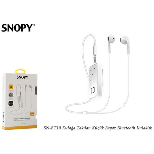 Snopy Sn-Bt10 Kulağa Takılan Küçük Beyaz Bluetooth Kulaklık(005.Snopy Sn-Bt10 Beyaz)