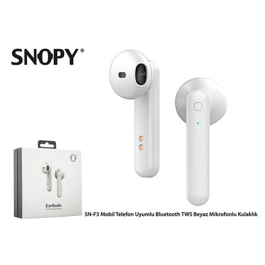 Snopy Sn-F3 Beyaz Mobil Telefon Uyumlu Bluetooth Tws Mikrofonlu Kulaklık(005.Snopy Sn-F3)