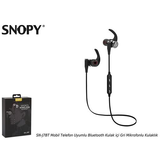 Snopy Sn-J7Bt Mobil Telefon Uyumlu Bluetooth Kulak İçi Gri Mikrofonlu Kulaklık(005.Snopy Sn-J7Bt Gri)