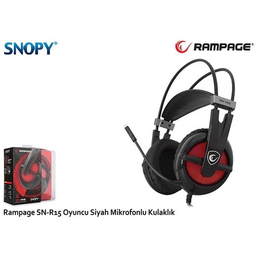 Snopy Rampage Sn-R15 Oyuncu Siyah Mikrofonlu Kulaklık(005.Snopy Sn-R15)
