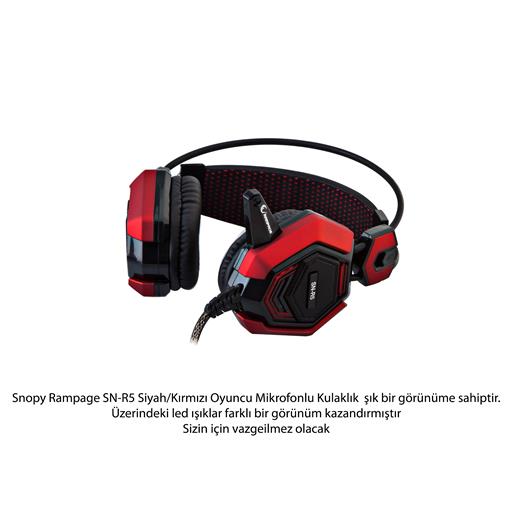 Snopy Sn-R5 Siyah-Kırmızı Gaming Baş Üstü Kulaklık(005.Snopy Sn-R5 S-K)