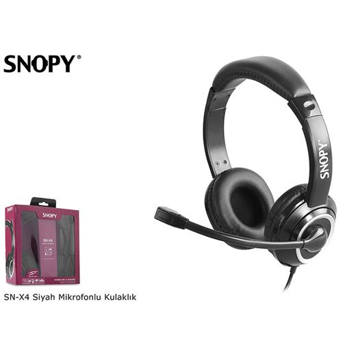 Snopy Sn-X4 Siyah Mikrofonlu Kulaklık(005.Snopy Sn-X4 Sıyah)
