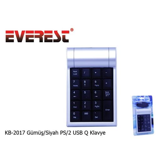 Everest Kb-2017 Gri-Siyah Usb Numerik Standart  Klavye Keypad(100.B Everest Kb-2017)