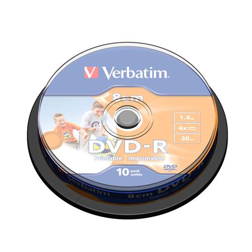 Verbatim 43573 Dvd-R 1.46Gb 4X 10 Lu 8 Cm Printable(Dvd-R 10Lu 43573)